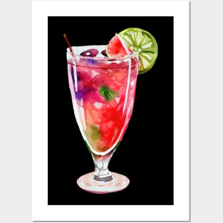 Cocktail Summer Watercolor Posters and Art